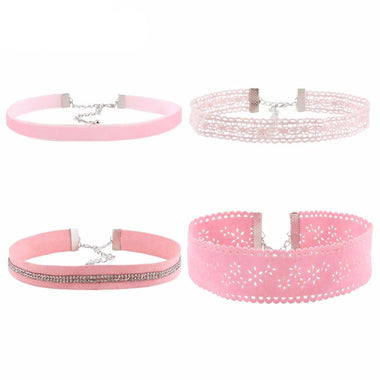 Rosy Pink Choker Necklace Set