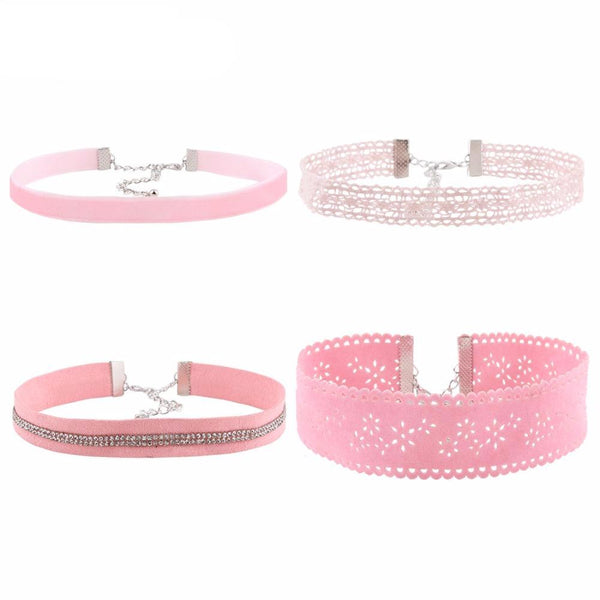 Rosy Pink Choker Necklace Set