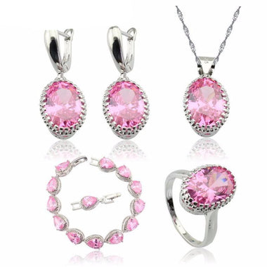 Pink Cubic Zirconia Jewelry Set